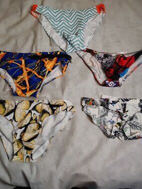5 Pc Lot Men's Bathing Suit XXL Swimming Briefs Swim Trunks Swimwear NWT wolf